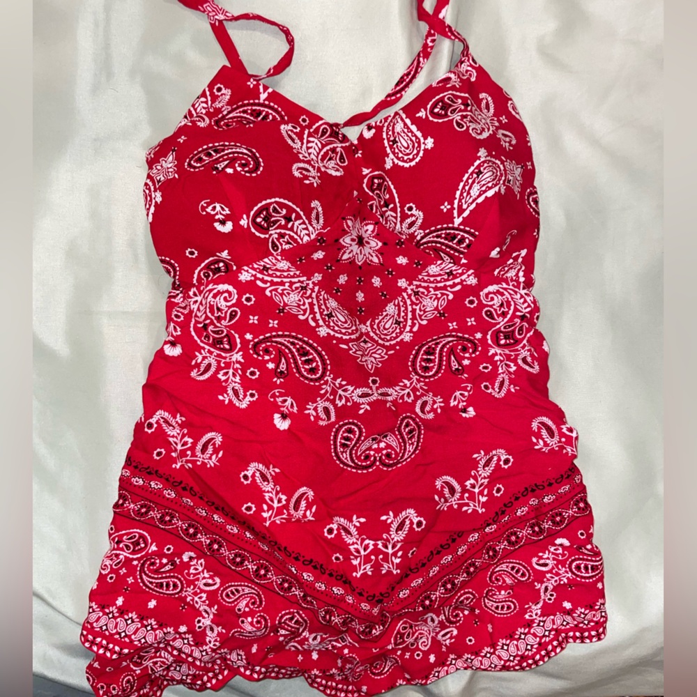Red bandanna designed top!